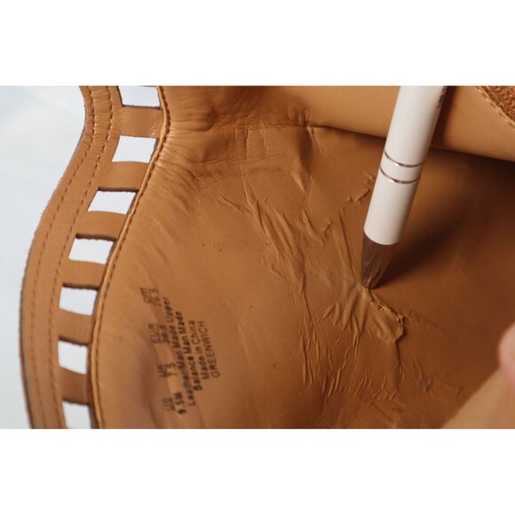 Franco Sarto Brown Suede Open-Toe Heeled Booties with Cutout Design Size 9.5 M - Picture 8 of 10